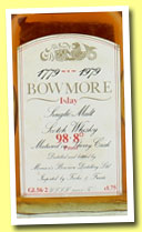 Bowmore 1969/1979 ‘Bicentenary’ (56.2%, OB, Fecchio & Frassa for Federico Minetti, sherry, cask #322, 300 bottles)